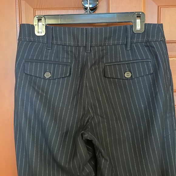 Anthropologie Cartonnier Navy Pinstripe Wool Pants Trouser 12 - Picture 5 of 5